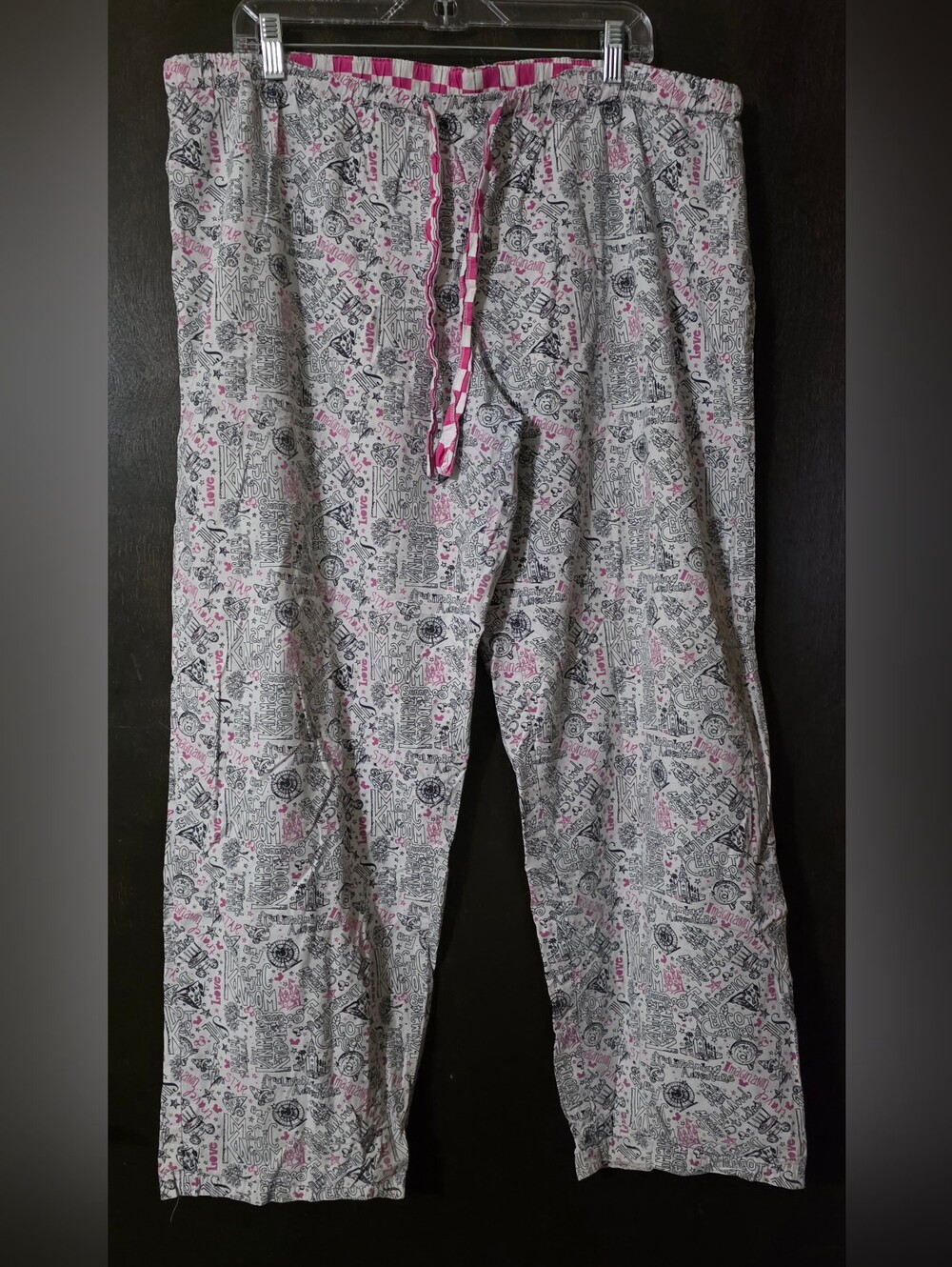 💢4For$20 Disney Parks Graphic Design Pajama Bottoms Drawstring Cotton Size XL